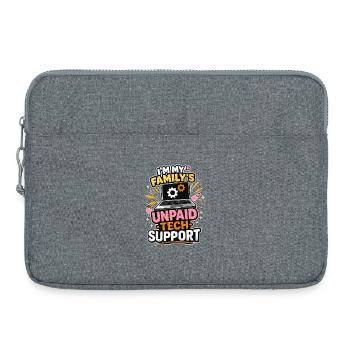 Unbezahlte Tech-Unterstützung – Familienhumor - Laptoptasche 15" - Grau meliert - Vorne