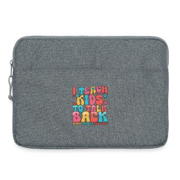 I Teach Kids To Talk Back Speech Language - Laptop bag 15" - heather grey - Front