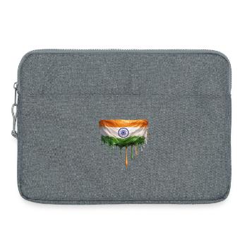 Indischer Flaggen Kunst - Laptoptasche 15" - Grau meliert - Vorne