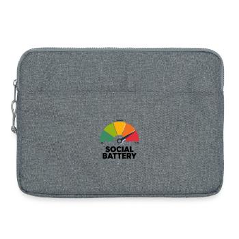 Social Low Battery - Laptop bag 15" - heather grey - Front
