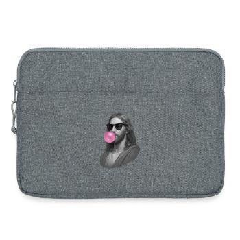 Jesus Christ with Chewing Gum and Sunglasses - Laptop bag 15" - heather grey - Front