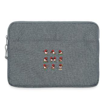 Suesser Mops Football Spieler Touchdown - Laptoptasche 15" - Grau meliert - Vorne