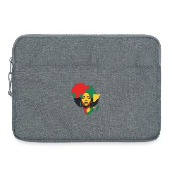 Portrait en couleur africain Afro Woman - Sacoche pour ordinateur portable 15 pouces - gris chiné - Devant