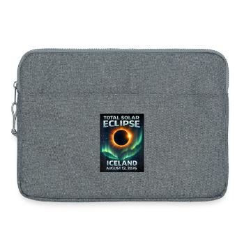 Totale Sonnenfinsternis Island 2026 - Laptoptasche 15" - Grau meliert - Vorne