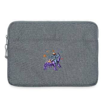 Astronaut reitet Alien-Shirt - Laptoptasche 15" - Grau meliert - Vorne