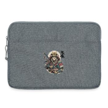 Lion Samurai Armor Warrior - Laptop bag 15" - heather grey - Front