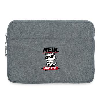 Coole Katze mit Stil lustig für Katzenfans - Laptoptasche 15" - Grau meliert - Vorne