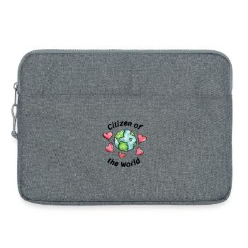 Citoyen du monde - Sacoche pour ordinateur portable 15 pouces - gris chiné - Devant