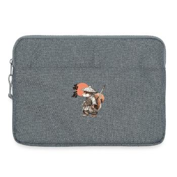 Écureuil Samouraï sous le Soleil Rouge - Sacoche pour ordinateur portable 15 pouces - gris chiné - Devant