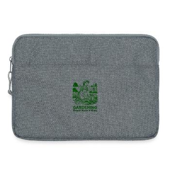 Gardening because murder is wrong – gardening for women - Laptop bag 15" - heather grey - Front