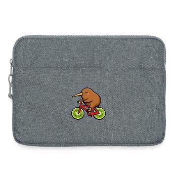 Neuseeländischer Kiwi-Vogel fährt Kiwi-Fruchtfahrrad - Laptoptasche 15" - Grau meliert - Vorne