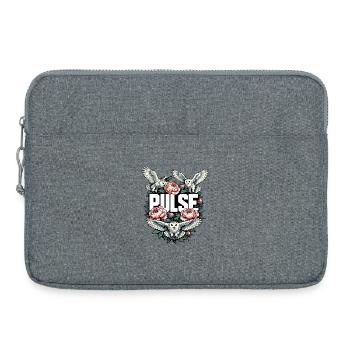 PULSE : Motif naturel des hiboux et des pivoines - Sacoche pour ordinateur portable 15 pouces - gris chiné - Devant