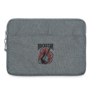 Fête des pères Papa Rock Star Guitare Musique Papa - Sacoche pour ordinateur portable 15 pouces - gris chiné - Devant