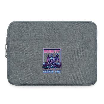 Kinda Fit Sorta Fat Drachen Gewichtheben - Laptoptasche 15" - Grau meliert - Vorne