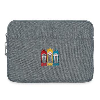 Katzenpfoten Rock-Papier-Schere Trio - Laptoptasche 15" - Grau meliert - Vorne