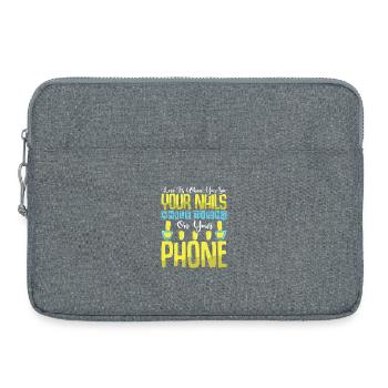 Designer de manucures Salon de manucure cosmétiques - Sacoche pour ordinateur portable 15 pouces - gris chiné - Devant