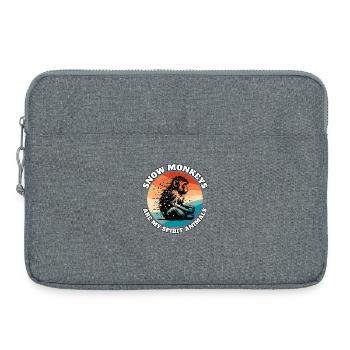 Funny Snow Monkey Sayings - Laptop bag 15" - heather grey - Front