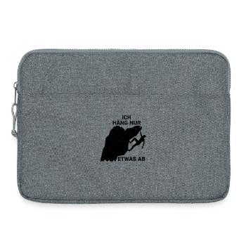 Ich häng nur etwas ab lustiges Bergsteiger Spruch - Laptoptasche 15" - Grau meliert - Vorne
