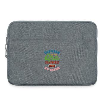 Geboren um mit Opa Currywurst zu essen - Laptoptasche 15" - Grau meliert - Vorne