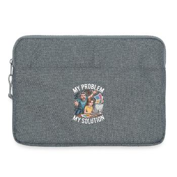 Print Designer My Problem My Pictogram Mom Dad - Laptop bag 15" - heather grey - Front