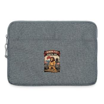 Kinda Fit Sorta Fat Löwe Gewichtheben - Laptoptasche 15" - Grau meliert - Vorne