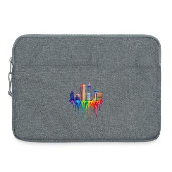 Indianapolis Indiana Tropfende Farbe - Laptoptasche 15" - Grau meliert - Vorne