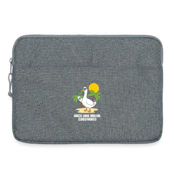 Duck and Drink Good Mood - Laptop bag 15" - heather grey - Front