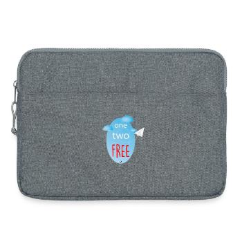 Ovale, nuages et avion en papier volant - Sacoche pour ordinateur portable 15 pouces - gris chiné - Devant