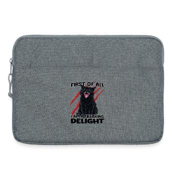 Chat noir Chaos Gobelin Humour félin agressif - Sacoche pour ordinateur portable 15 pouces - gris chiné - Devant