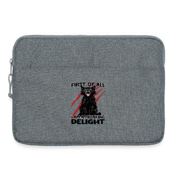Scratch Monster Cat Black Cat Zoomies Chaos - Laptop bag 15" - heather grey - Front