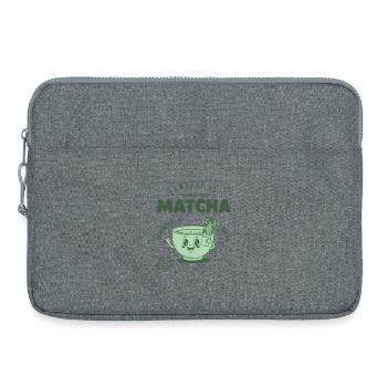 Alimenté par le matcha Thé naturellement énergisé - Sacoche pour ordinateur portable 15 pouces - gris chiné - Devant