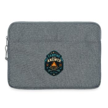 Camping ist die Antwort Lagerfeuer Motiv - Laptoptasche 15" - Grau meliert - Vorne