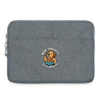 Plus de spaghettis, moins de tracas, spaghettis pour chiens - Sacoche pour ordinateur portable 15 pouces - gris chiné - Devant