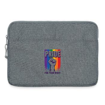 Pride Regenbogen Rechte Statement Shirt - Laptoptasche 15" - Grau meliert - Vorne
