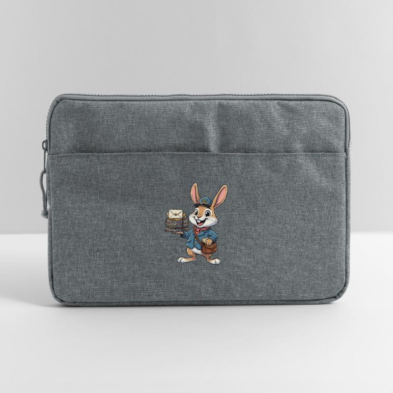 Rabbit as a postman with a stack of letters Laptop bag 15"