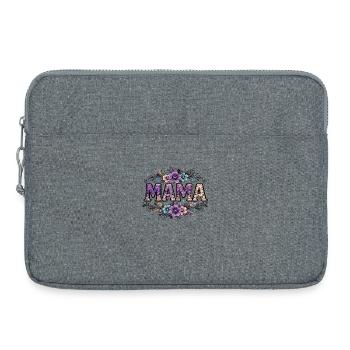 Cadeau Maman : Visuel Mama Rétro - Sacoche pour ordinateur portable 15 pouces - gris chiné - Devant