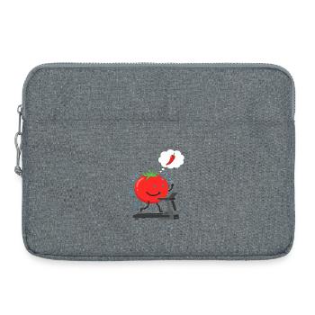 Tomate auf Laufband - Laptoptasche 15" - Grau meliert - Vorne