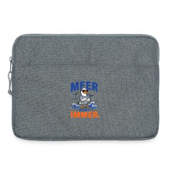 Möwe Meer Geht Immer Shirt - Laptoptasche 15" - Grau meliert - Vorne
