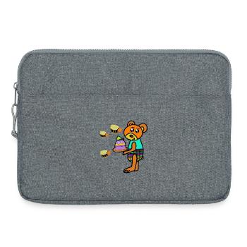 Kuchen Teddybär Muffin Kinder Bienen - Laptoptasche 15" - Grau meliert - Vorne
