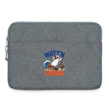 Möwe Watt'n Leben Nordsee Shirt - Laptoptasche 15" - Grau meliert - Vorne