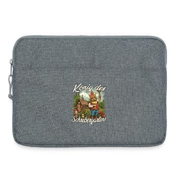 Kleingarten Gartenkönig Gartenzwerg Blumenbeet - Laptoptasche 15" - Grau meliert - Vorne