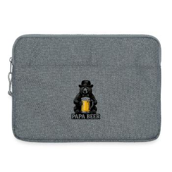 Papa Beer Vater Bär Bier Humor Geschenkidee - Laptoptasche 15" - Grau meliert - Vorne