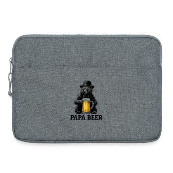 Papa Beer Vater Bär Bier Humor Geschenkidee - Laptoptasche 15" - Grau meliert - Vorne