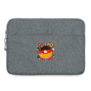 Donut Blütenfunken Feuerwerk - Laptoptasche 15" - Grau meliert - Vorne