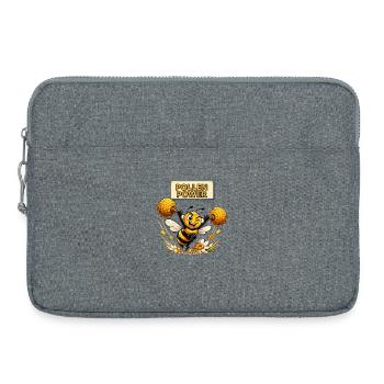 Biene Honig Imker Honigwabe Blumen Wiese Insekt - Laptoptasche 15" - Grau meliert - Vorne