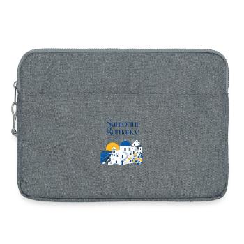 Cadeau Romantique, Évasion Romantique du dôme bleu de Santorin - Sacoche pour ordinateur portable 15 pouces - gris chiné - Devant