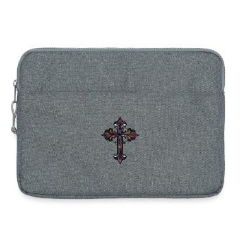 Symbole de la croix - Sacoche pour ordinateur portable 15 pouces - gris chiné - Devant