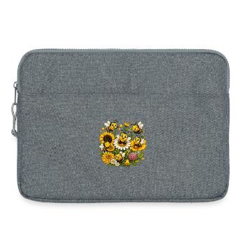 Biene Honig Imker Honigwabe Bienchen Insekt - Laptoptasche 15" - Grau meliert - Vorne