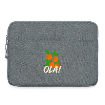 Olá Retro Orange Plants Holiday Greeting - Laptop bag 15" - heather grey - Front
