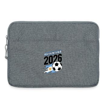 Argentina 2026 Fußball Flamme mit Flagge - Laptoptasche 15" - Grau meliert - Vorne